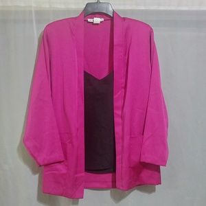 Hot pink blazer-style top 🍁🍃🍂